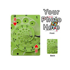 Retro Vintage Green Rotary Dial Spiral Droste Playing Cards 54 (Mini) from ArtsNow.com Front - Heart8