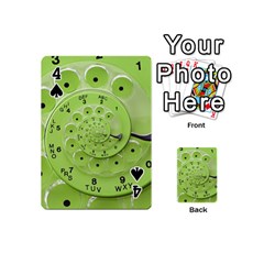 Retro Vintage Green Rotary Dial Spiral Droste Playing Cards 54 (Mini) from ArtsNow.com Front - Spade4