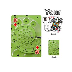 Retro Vintage Green Rotary Dial Spiral Droste Playing Cards 54 (Mini) from ArtsNow.com Front - Diamond10