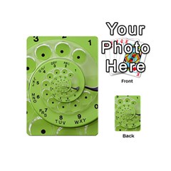 Retro Vintage Green Rotary Dial Spiral Droste Playing Cards 54 (Mini) from ArtsNow.com Back