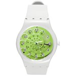 Retro Vintage Green Rotary Dial Spiral Droste Round Plastic Sport Watch (M)