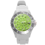 Retro Vintage Green Rotary Dial Spiral Droste Round Plastic Sport Watch (L)