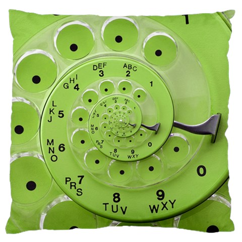 Retro Vintage Green Rotary Dial Spiral Droste Large Cushion Case (One Side) from ArtsNow.com Front