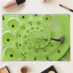 Retro Vintage Green Rotary Dial Spiral Droste Cosmetic Bag (XXL) from ArtsNow.com Back