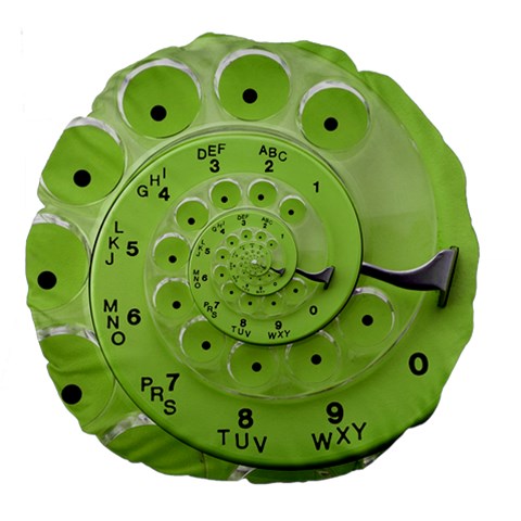 Retro Vintage Green Rotary Dial Spiral Droste Large 18  Premium Round Cushion  from ArtsNow.com Front