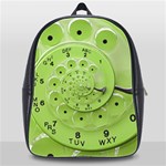 Retro Vintage Green Rotary Dial Spiral Droste School Bag (XL)