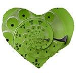 Retro Vintage Green Rotary Dial Spiral Droste Large 19  Premium Heart Shape Cushion