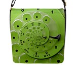 Retro Vintage Green Rotary Dial Spiral Droste Flap Closure Messenger Bag (L)