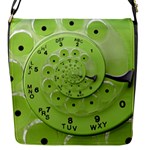 Retro Vintage Green Rotary Dial Spiral Droste Flap Closure Messenger Bag (S)