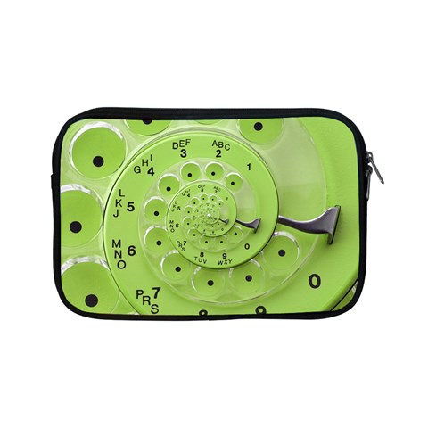 Retro Vintage Green Rotary Dial Spiral Droste Apple iPad Mini Zipper Case from ArtsNow.com Front