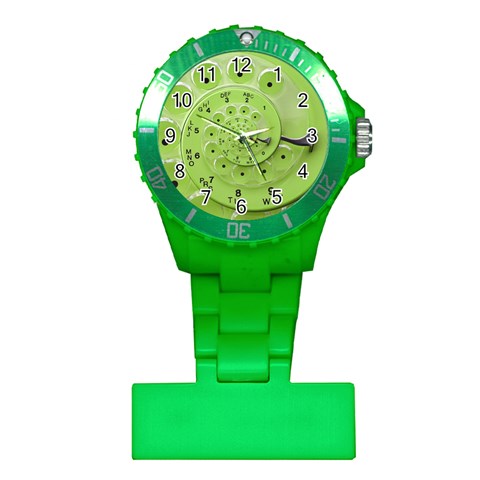 Retro Vintage Green Rotary Dial Spiral Droste Plastic Nurses Watch from ArtsNow.com Front