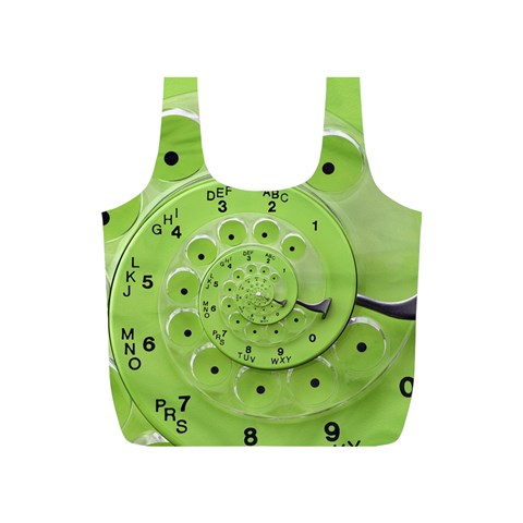 Retro Vintage Green Rotary Dial Spiral Droste Full Print Recycle Bag (S) from ArtsNow.com Front