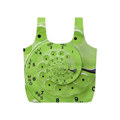 Retro Vintage Green Rotary Dial Spiral Droste Full Print Recycle Bag (S) from ArtsNow.com Front