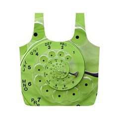 Retro Vintage Green Rotary Dial Spiral Droste Full Print Recycle Bag (M) from ArtsNow.com Front