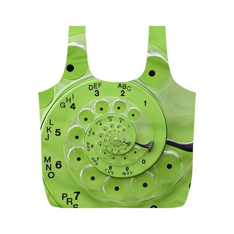 Retro Vintage Green Rotary Dial Spiral Droste Full Print Recycle Bag (M) from ArtsNow.com Back