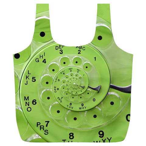 Retro Vintage Green Rotary Dial Spiral Droste Full Print Recycle Bag (XL) from ArtsNow.com Back