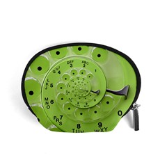 Retro Vintage Green Rotary Dial Spiral Droste Accessory Pouch (Small) from ArtsNow.com Front