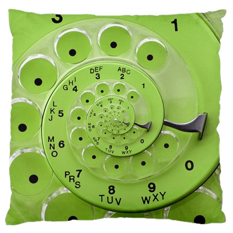 Retro Vintage Green Rotary Dial Spiral Droste Large Flano Cushion Case (One Side) from ArtsNow.com Front