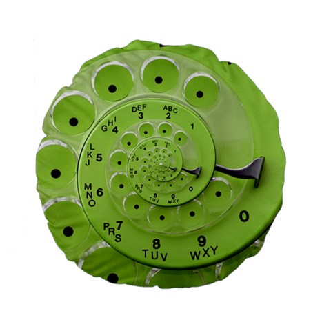 Retro Vintage Green Rotary Dial Spiral Droste Standard 15  Premium Flano Round Cushion  from ArtsNow.com Front