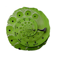 Retro Vintage Green Rotary Dial Spiral Droste Standard 15  Premium Flano Round Cushion  from ArtsNow.com Front