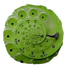 Retro Vintage Green Rotary Dial Spiral Droste Large 18  Premium Flano Round Cushion  from ArtsNow.com Front