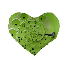 Retro Vintage Green Rotary Dial Spiral Droste Standard 16  Premium Flano Heart Shape Cushion  from ArtsNow.com Front