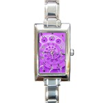 Retro Vintage Purple Rotary Dial Spiral Droste Rectangle Italian Charm Watch