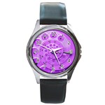 Retro Vintage Purple Rotary Dial Spiral Droste Round Metal Watch