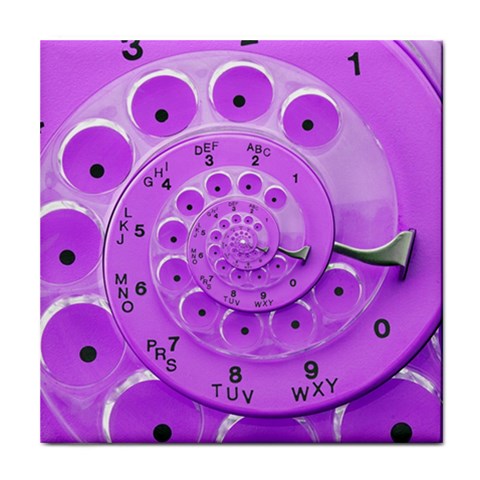 Retro Vintage Purple Rotary Dial Spiral Droste Tile Coaster from ArtsNow.com Front