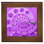 Retro Vintage Purple Rotary Dial Spiral Droste Framed Tile