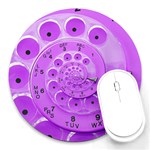 Retro Vintage Purple Rotary Dial Spiral Droste Round Mousepad