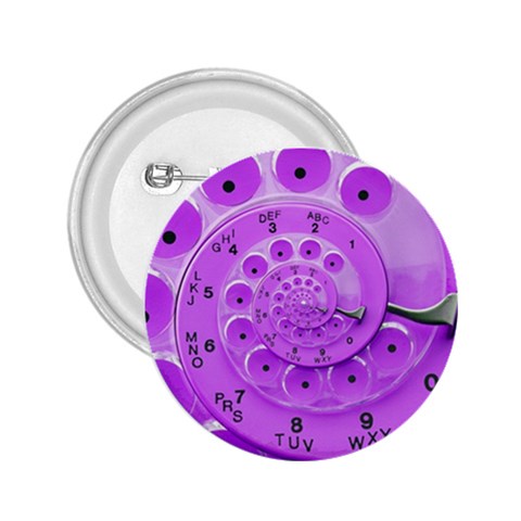 Retro Vintage Purple Rotary Dial Spiral Droste 2.25  Button from ArtsNow.com Front