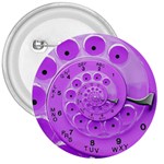 Retro Vintage Purple Rotary Dial Spiral Droste 3  Button