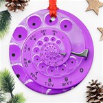 Retro Vintage Purple Rotary Dial Spiral Droste Ornament (Round)