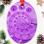 Retro Vintage Purple Rotary Dial Spiral Droste Ornament (Oval)