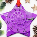 Retro Vintage Purple Rotary Dial Spiral Droste Ornament (Star)