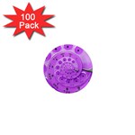 Retro Vintage Purple Rotary Dial Spiral Droste 1  Mini Magnet (100 pack) 