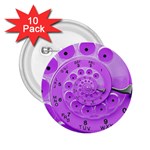 Retro Vintage Purple Rotary Dial Spiral Droste 2.25  Button (10 pack)