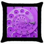 Retro Vintage Purple Rotary Dial Spiral Droste Throw Pillow Case (Black)