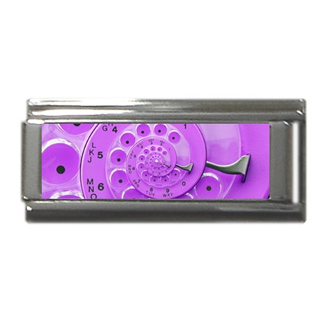 Retro Vintage Purple Rotary Dial Spiral Droste Superlink Italian Charm (9mm) from ArtsNow.com Front