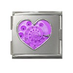 Retro Vintage Purple Rotary Dial Spiral Droste Mega Link Heart Italian Charm (18mm)