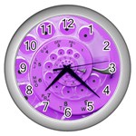 Retro Vintage Purple Rotary Dial Spiral Droste Wall Clock (Silver)