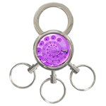 Retro Vintage Purple Rotary Dial Spiral Droste 3-Ring Key Chain