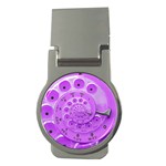 Retro Vintage Purple Rotary Dial Spiral Droste Money Clip (Round)