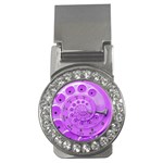 Retro Vintage Purple Rotary Dial Spiral Droste Money Clip (CZ)