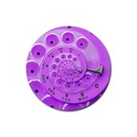 Retro Vintage Purple Rotary Dial Spiral Droste Rubber Coaster (Round)