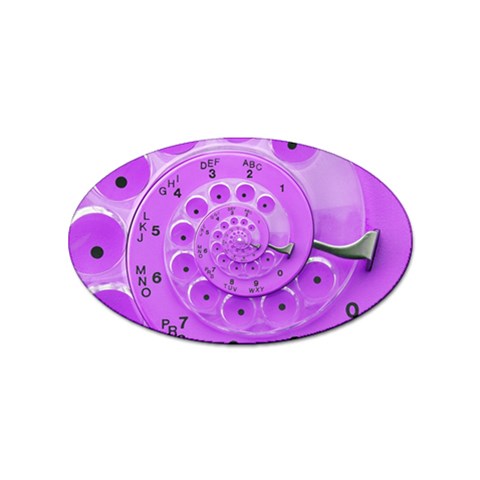 Retro Vintage Purple Rotary Dial Spiral Droste Sticker (Oval) from ArtsNow.com Front