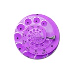 Retro Vintage Purple Rotary Dial Spiral Droste Magnet 3  (Round)