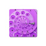 Retro Vintage Purple Rotary Dial Spiral Droste Magnet (Square)