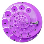 Retro Vintage Purple Rotary Dial Spiral Droste Magnet 5  (Round)